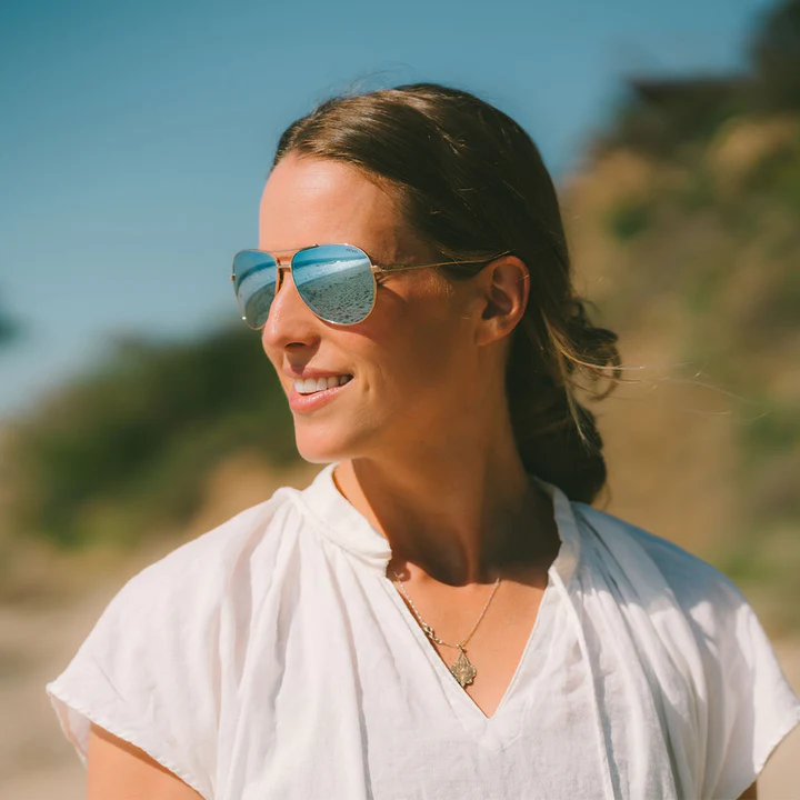 Revo Women's RELAY AVIATOR POLARIZED Sunglasses -  Gold/Drive
