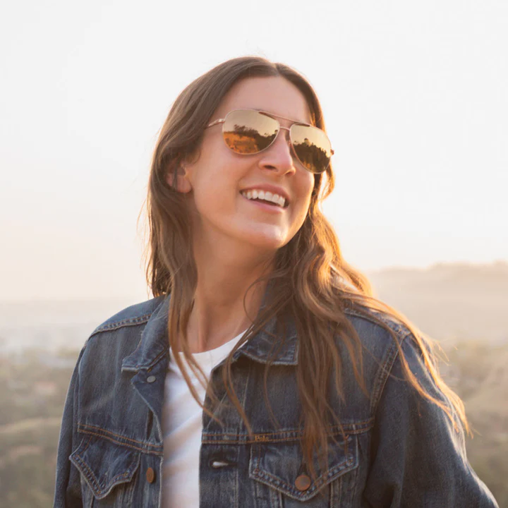 Revo Women's RELAY AVIATOR POLARIZED Sunglasses -  Gold/Drive