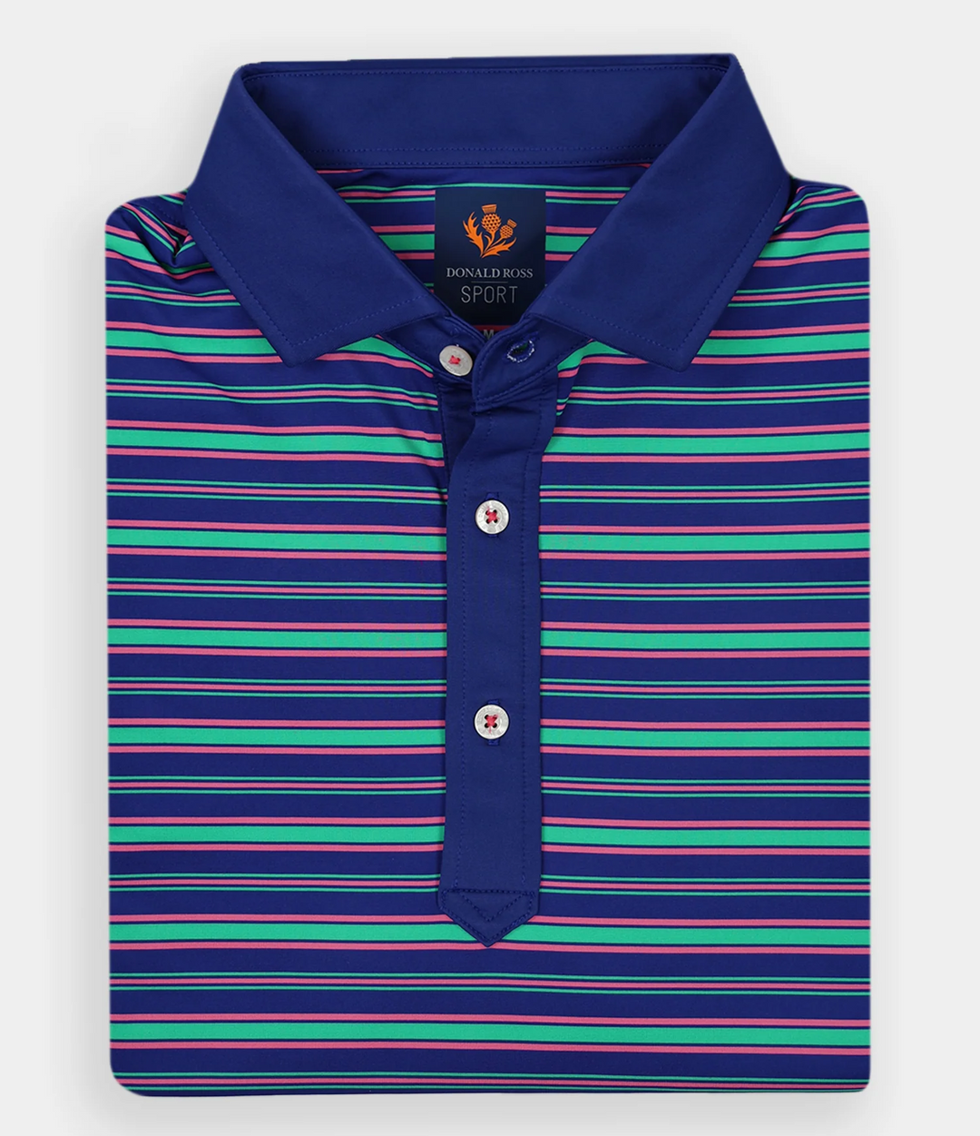 Donald Ross Mens Sport Fit BLAKE Polo - NAVY / CLOVER / RASPBERRY