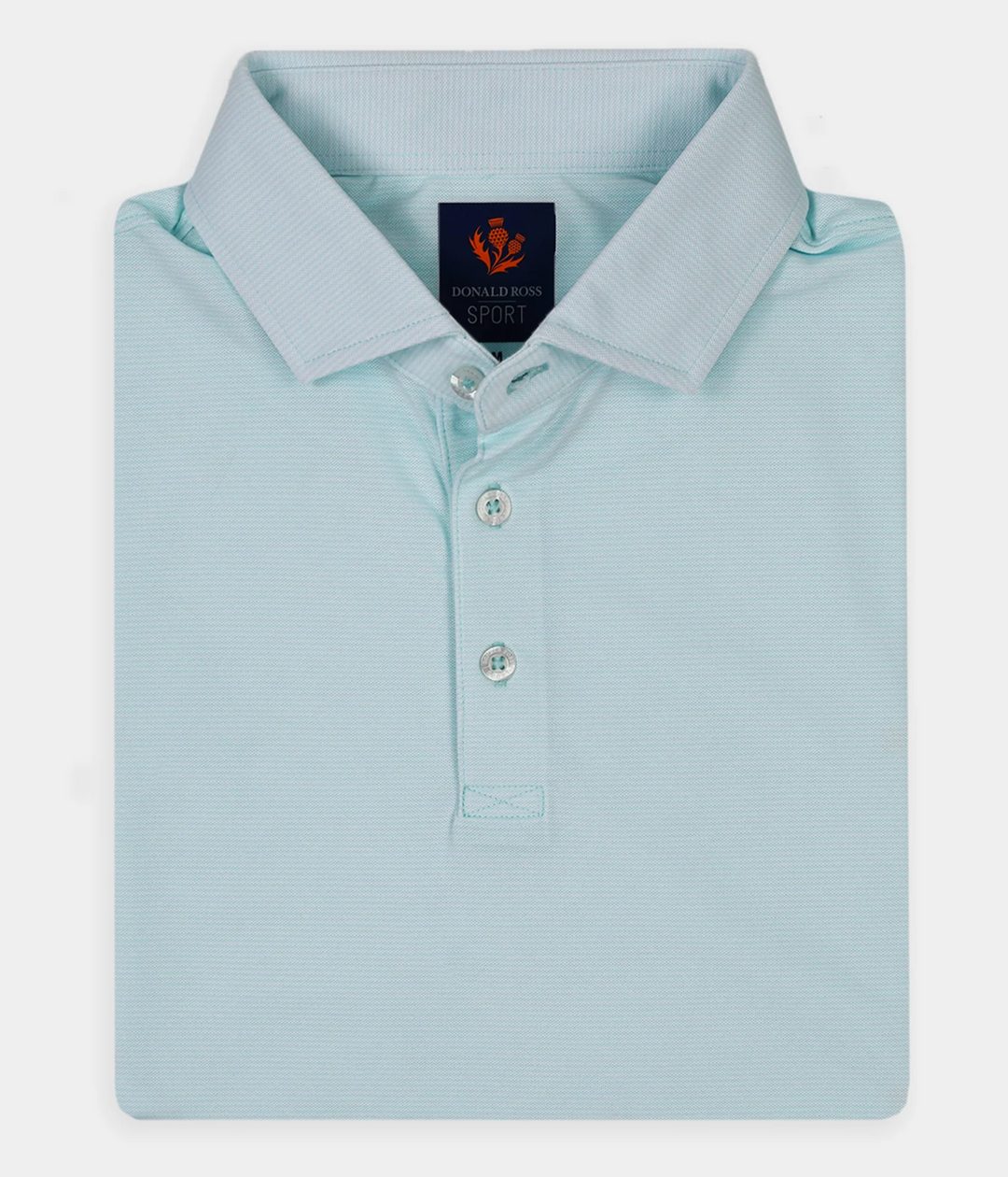 Donald Ross Mens Sport Fit LEO Polo - POOL / WHITE