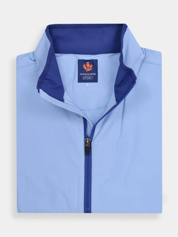 Donald Ross Mens SUPER GOLF Sport Fit Jude Water Repellent Full Zip Vest - COASTAL