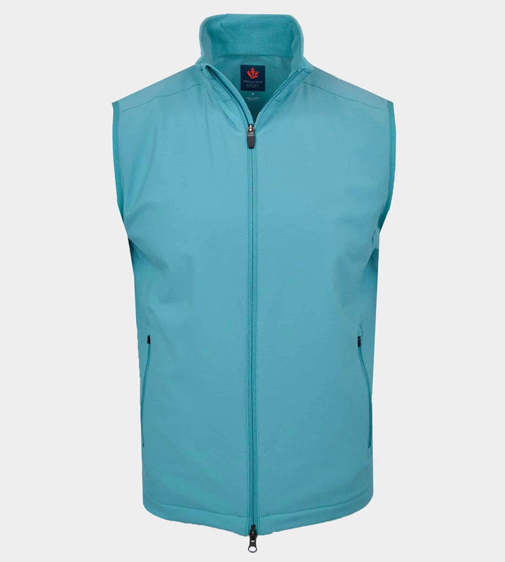 Donald Ross Mens Sport Fit SUPER GOLF Elements Full Zip Vest - TEAL