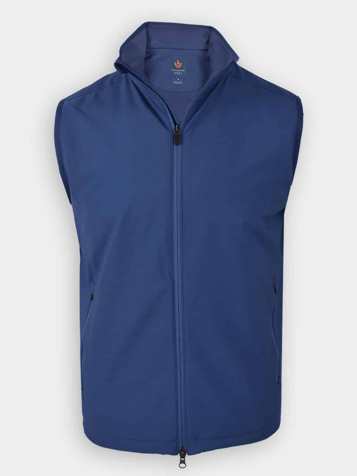Donald Ross Mens Sport Fit SUPER GOLF Elements Full Zip Vest - NAVY