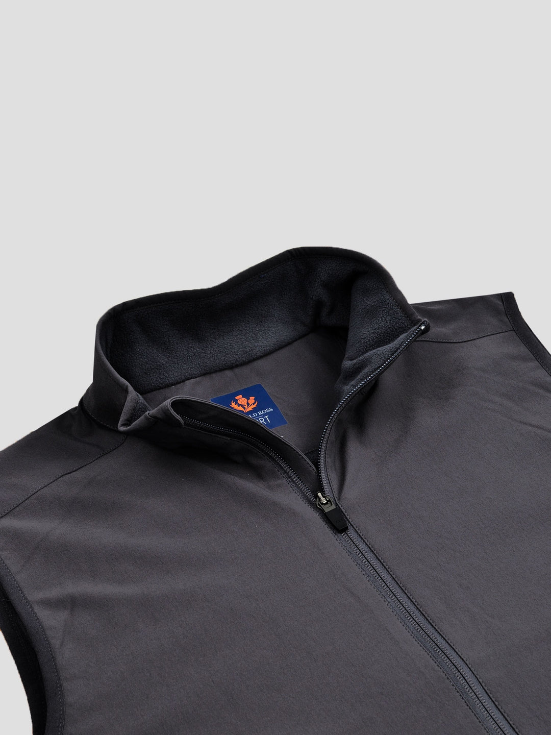 Donald Ross Mens Sport Fit SUPER GOLF Elements Full Zip Vest - BLACK