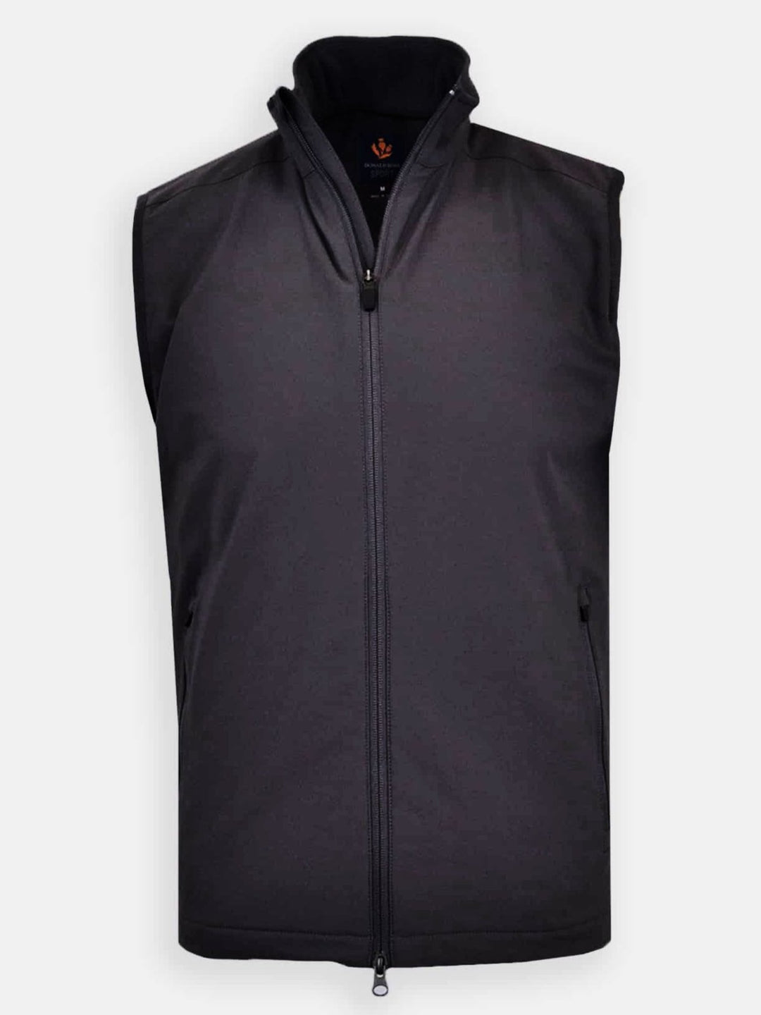 Donald Ross Mens Sport Fit SUPER GOLF Elements Full Zip Vest - BLACK