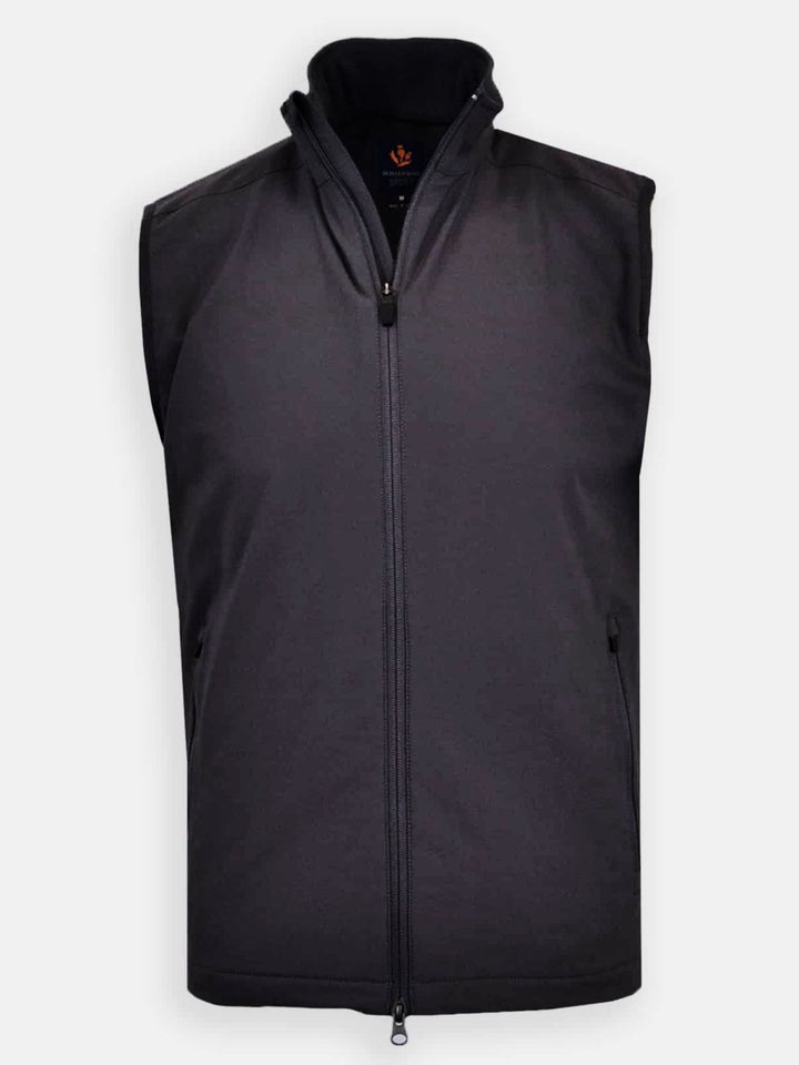 Donald Ross Mens Sport Fit SUPER GOLF Elements Full Zip Vest - BLACK