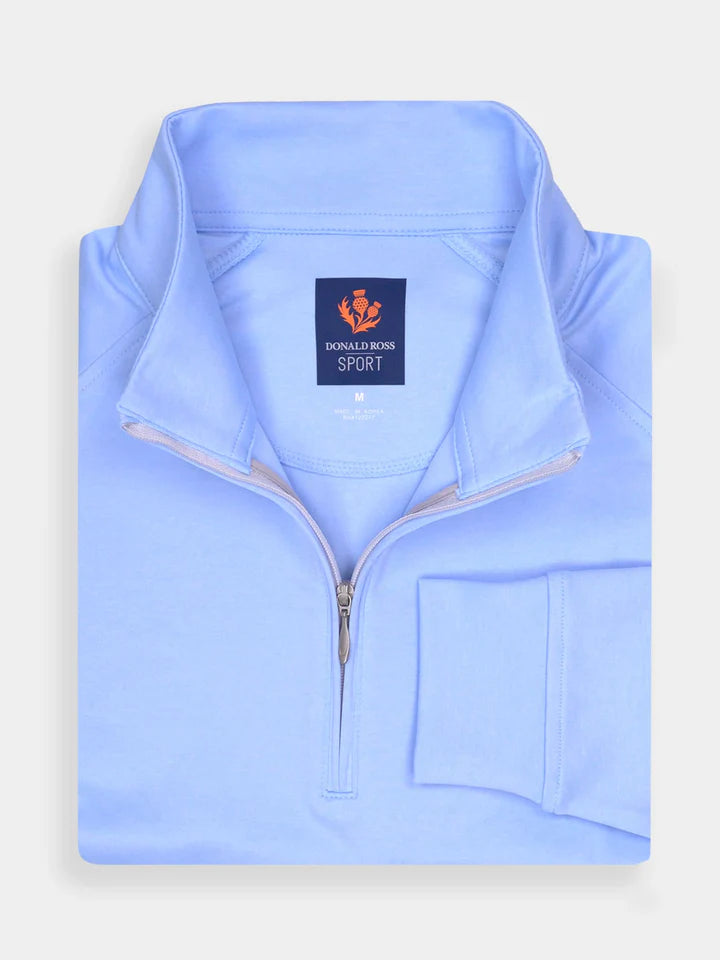 Donald Ross Mens Sport Fit Elias Quarter Zip - HEATHER COASTAL