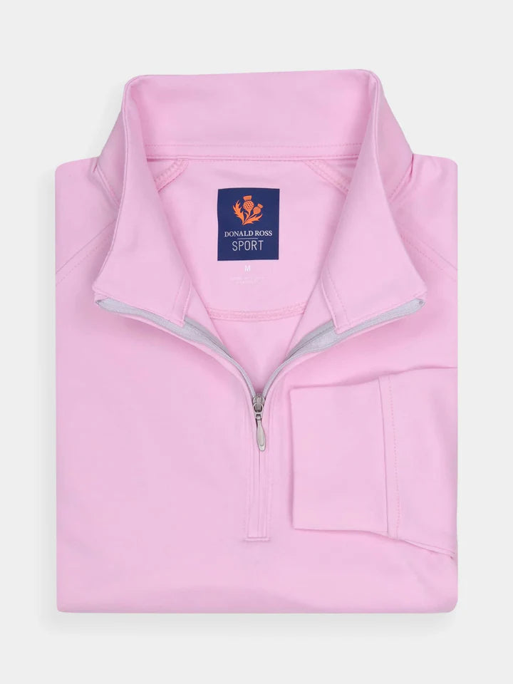 Donald Ross Mens Sport Fit Elias Quarter Zip - HEATHER PINK