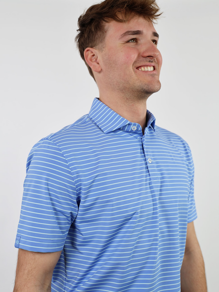 Donald Ross Mens Sport Fit RUBEN Polo - ULTRAMARINE SEAGLASS
