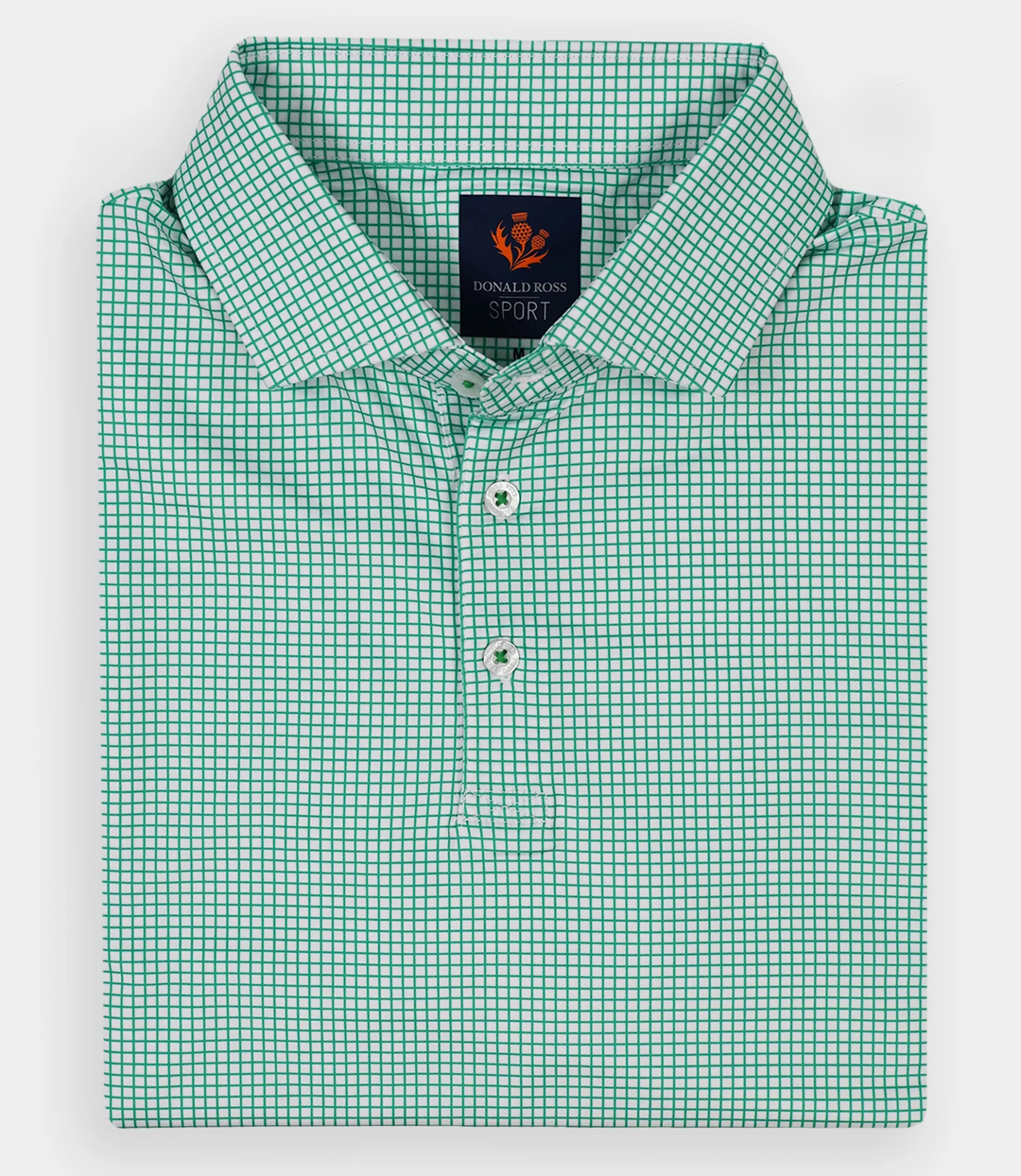 Donald Ross Mens Sport Fit CHARLIE Polo - WHITE / CLOVER