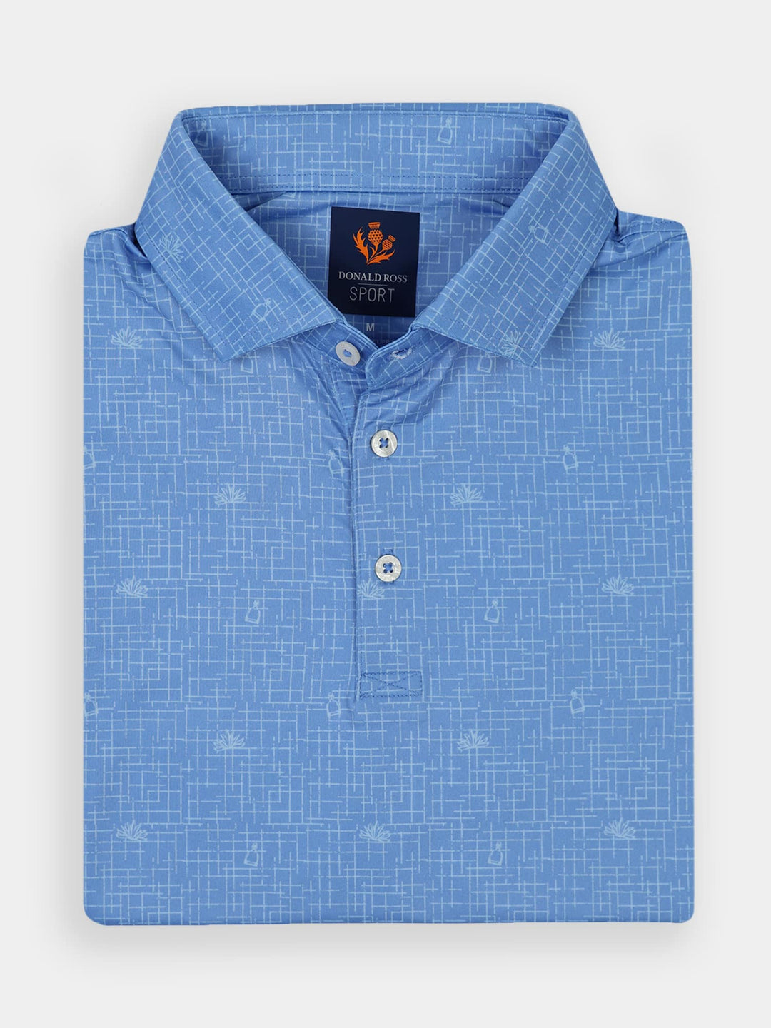 Donald Ross Mens Sport Fit BOYD Print Polo - HARBOR