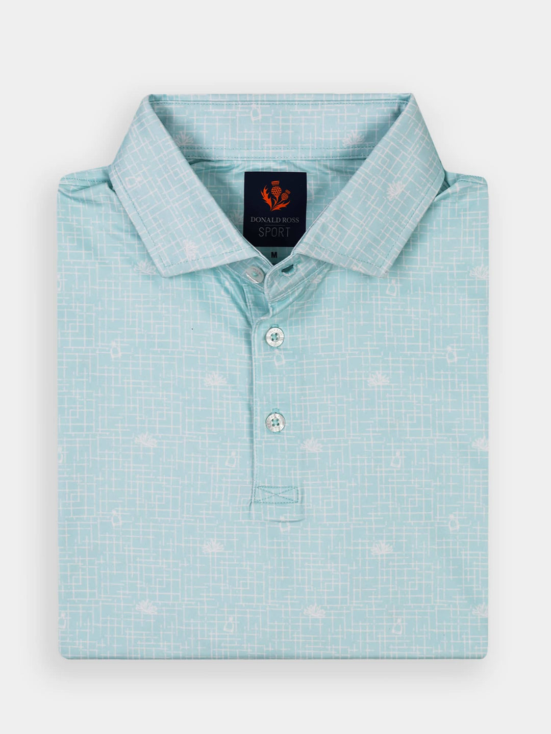 Donald Ross Mens Sport Fit BOYD Print Polo - POOL