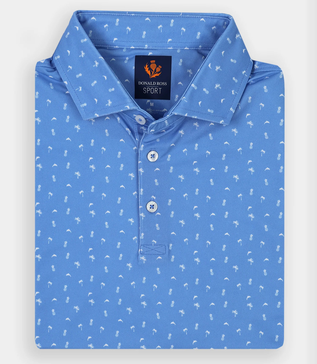 Donald Ross Mens Sport Fit DAVID Polo - HARBOR / WHITE
