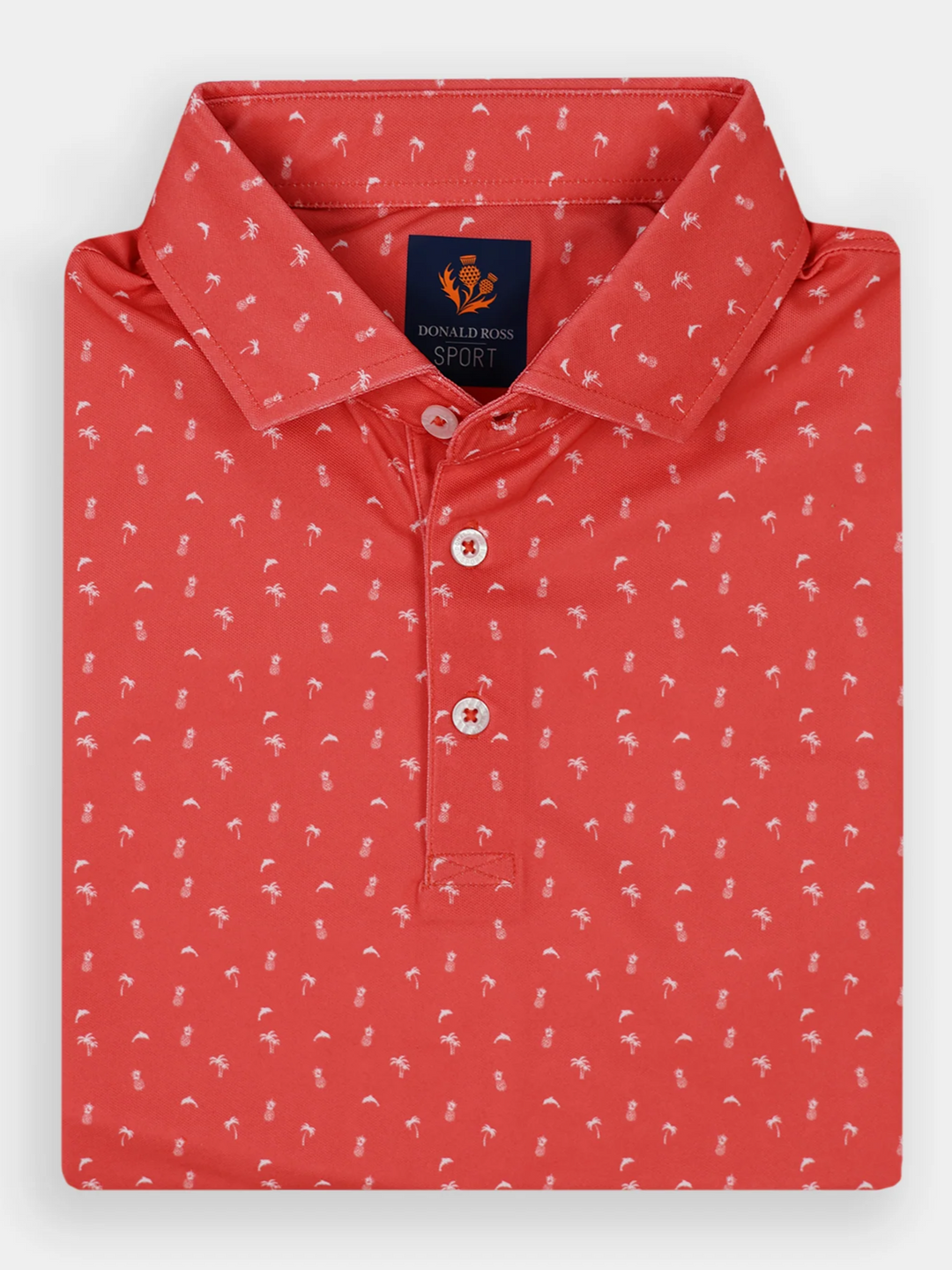 Donald Ross Mens Sport Fit DAVID Polo - RED APPLE / WHITE