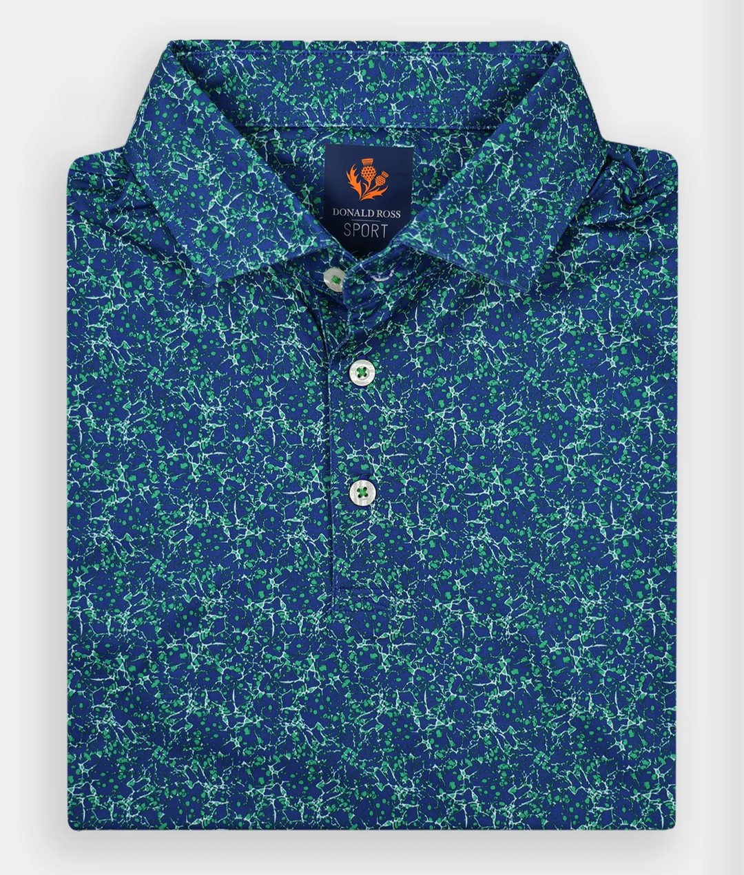 Donald Ross Mens Sport Fit KEITH Polo - NAVY / WHITE / CLOVER