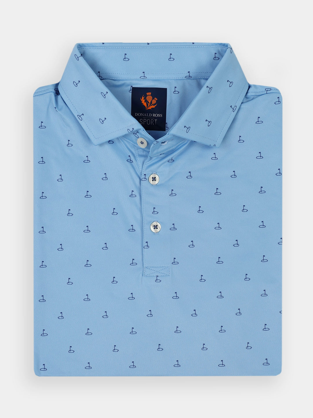 Donald Ross Mens Sport Fit DOUGLAS Polo - NEPTUNE/DENIM