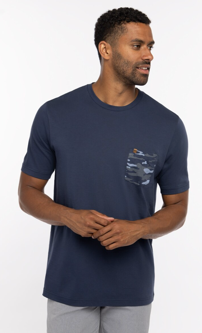 TRAVIS MATHEW THIRTEEN BELOW 2.0 T-SHIRT - DRESS BLUES TRAVIS MATHEW THIRTEEN BELOW 2.0 T-SHIRT - DRESS BLUES