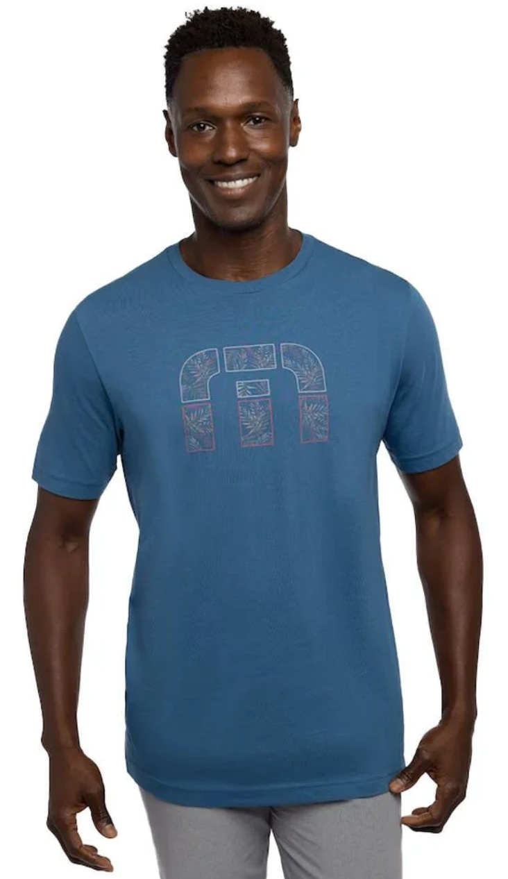 TRAVIS MATHEW ALL YOU CAN DRINK T-SHIRT MID BLUE