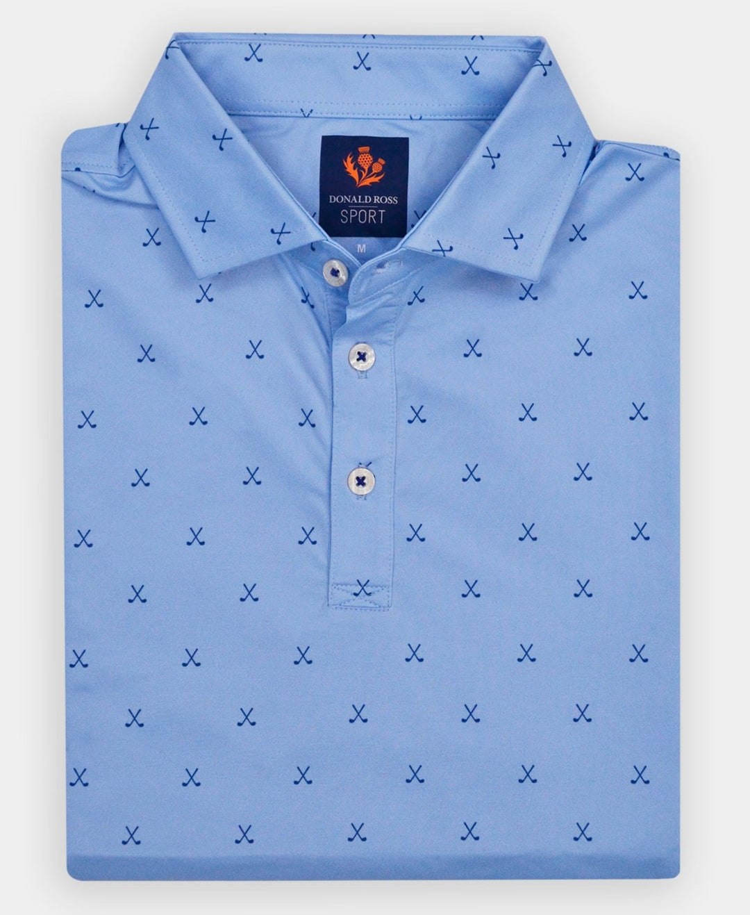 Donald Ross Mens Sport Fit VINCENT Print  Polo - COASTAL/NAVY