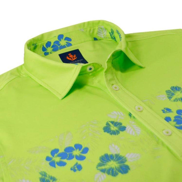 Donald Ross Mens Sport Fit Duke Polo - Aloe Hawaiian