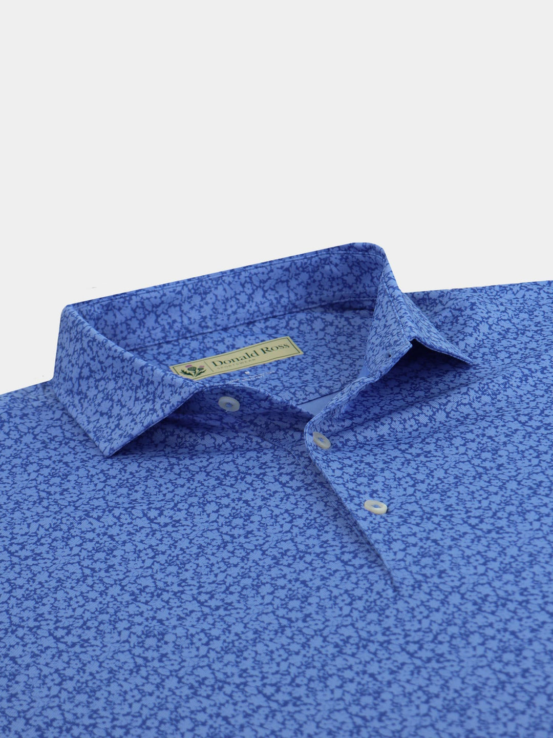 Donald Ross Mens Classic Fit Tonal Rory Floral Polo - LAPIS