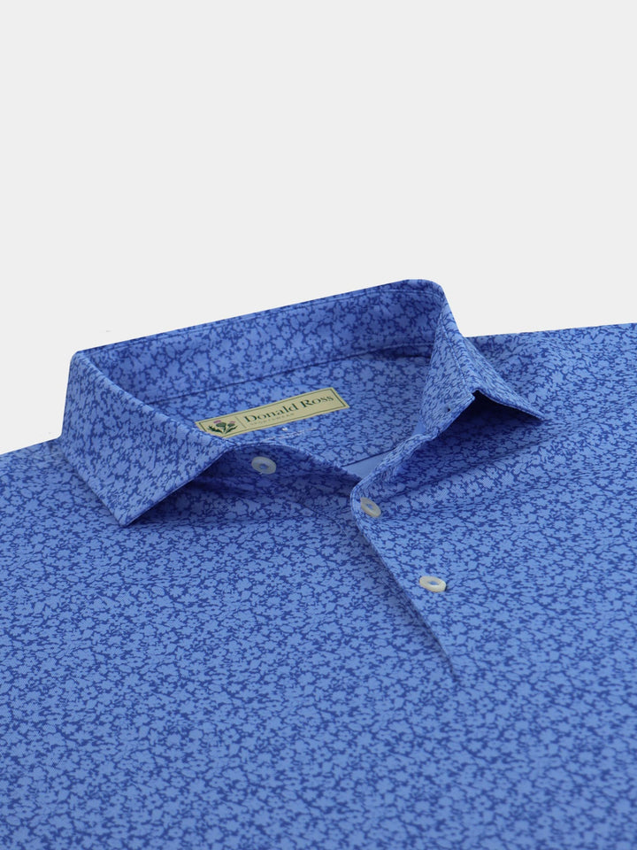 Donald Ross Mens Classic Fit Tonal Rory Floral Polo - LAPIS