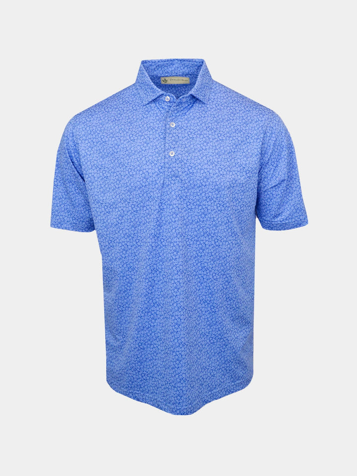 Donald Ross Mens Classic Fit Tonal Rory Floral Polo - LAPIS