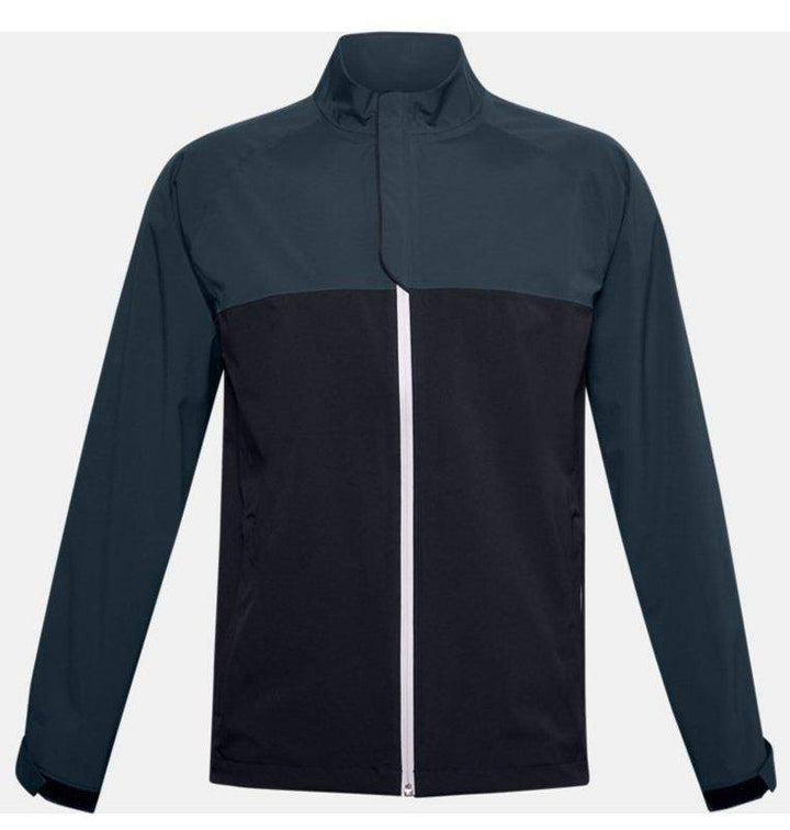 Under Armour Mens Spring Rain Jacket - BLACK/MECHANIC BLUE/MECHANIC BLUE