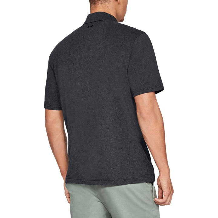 Under Armour Mens  Charged Cotton Scramble Polo - BLACK / BLACK MEDIUM HEATHER / BLACK
