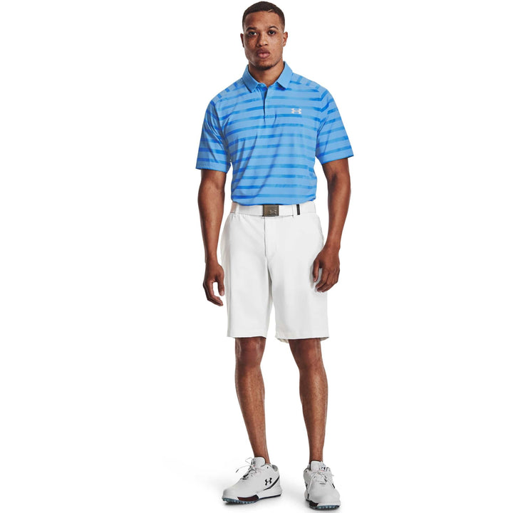 Under Armour Mens Iso-Chill Floral Stripe Polo - NOVA BLUE / JET GRAY