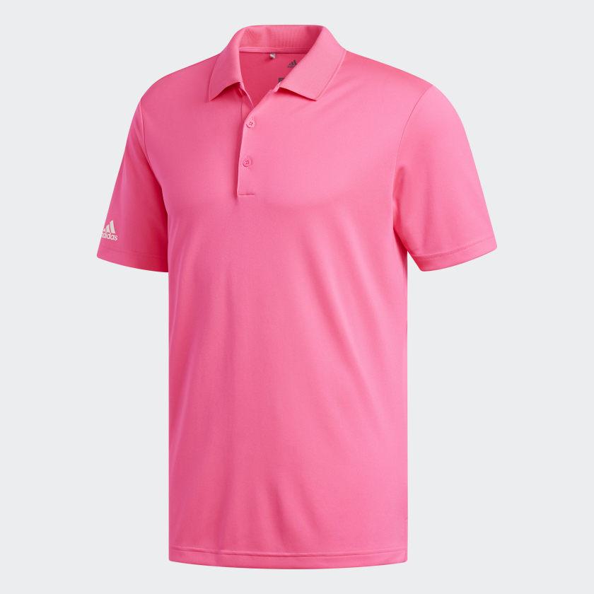 adidas Mens Tournament Performance Polo - SOLAR PINK - Golf Anything Canada