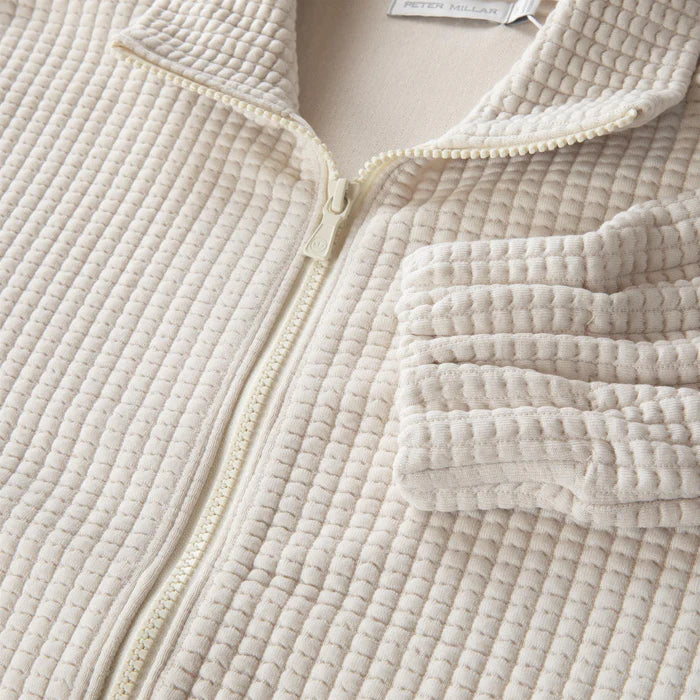 Peter Millar Women's Flora Knit Jacquard Full-Zip Layer - STONE