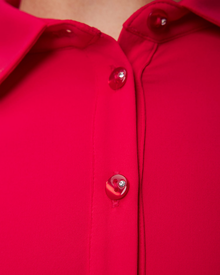 Chervo Women's ABRACADABRA Sunblock Longsleeve Polo - RED