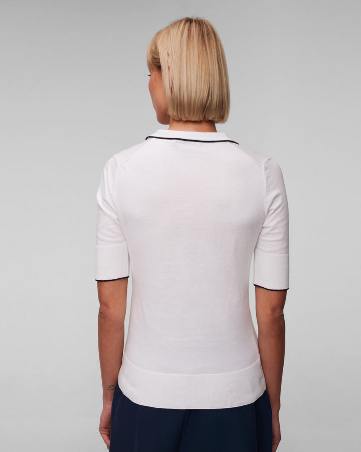 Chervo Women's NEVA 3/4 Sleeve Cotton Knit Polo - WHITE