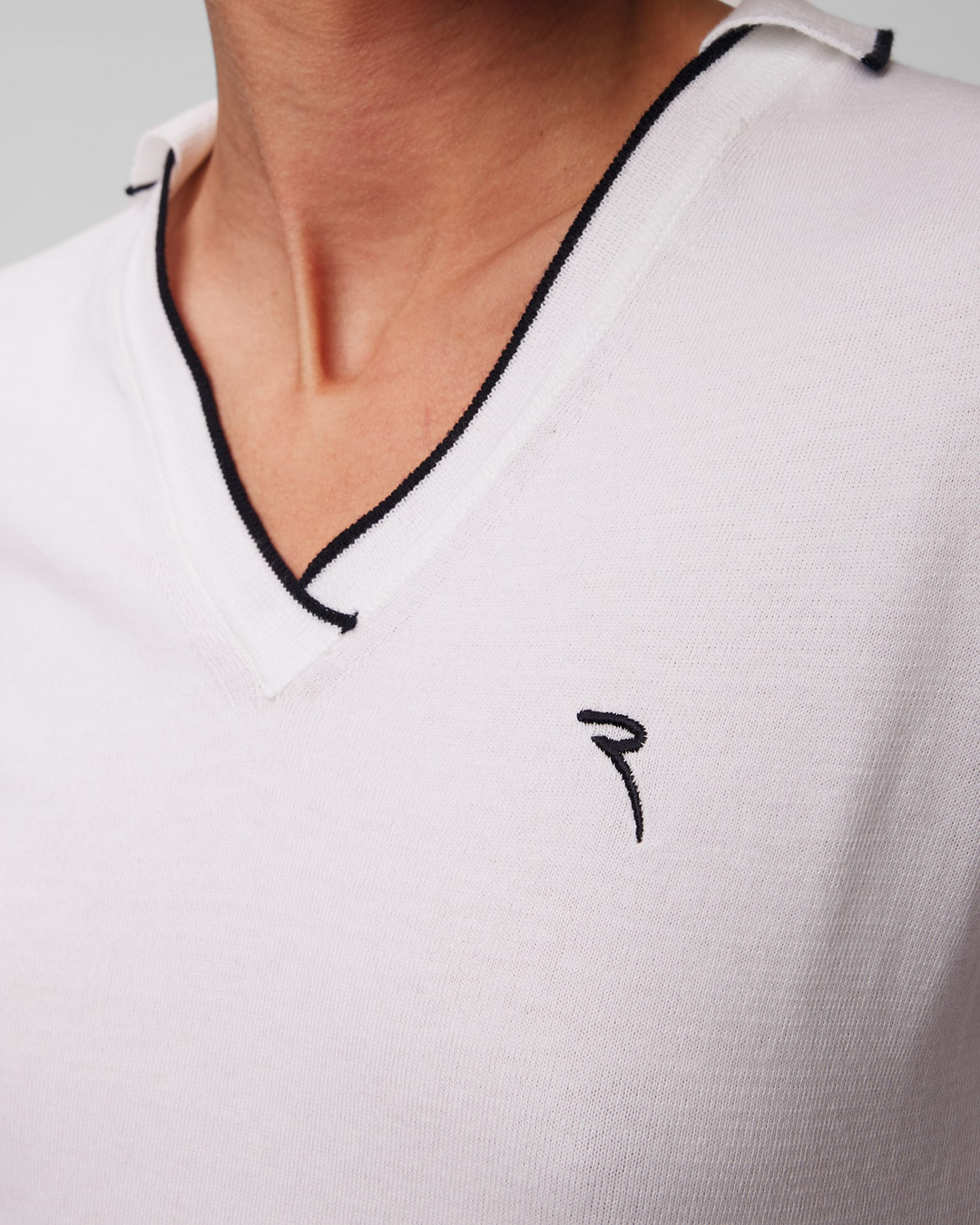 Chervo Women's NEVA 3/4 Sleeve Cotton Knit Polo - WHITE