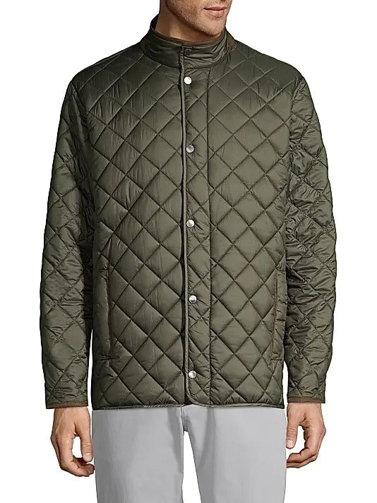 Peter Millar Men's CLASSIC FIT Suffolk Quilted Travel Coat - OLIVE