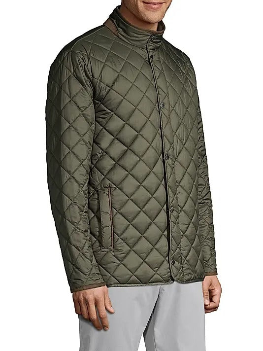 Peter Millar Men's CLASSIC FIT Suffolk Quilted Travel Coat - OLIVE