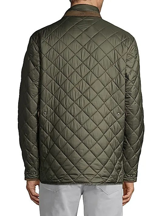Peter Millar Men's CLASSIC FIT Suffolk Quilted Travel Coat - OLIVE
