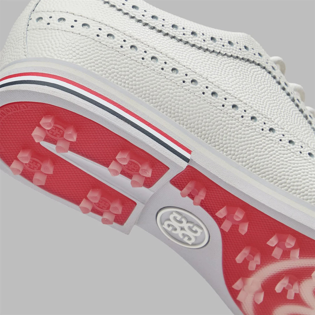 G/FORE WOMEN'S GALLIVANTER LEATHER LONGWING KILTIE GOLF SHOE - SNOW