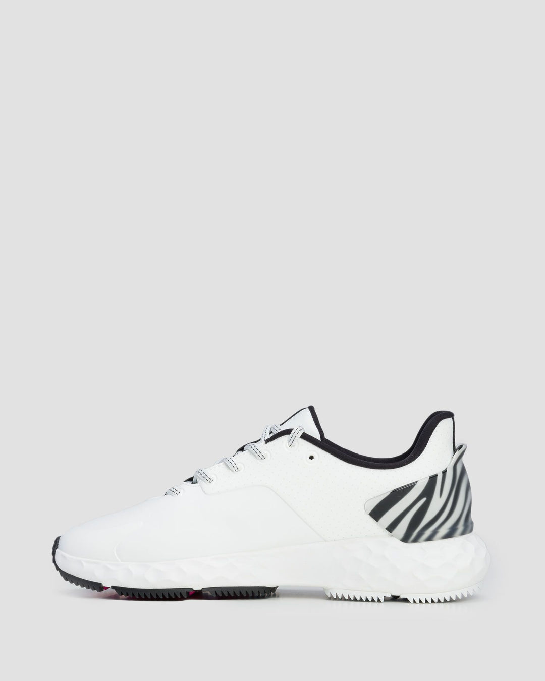 G/FORE WOMENS MG4+ PERFORATED ZEBRA ACCENT GOLF SHOE - SNOW