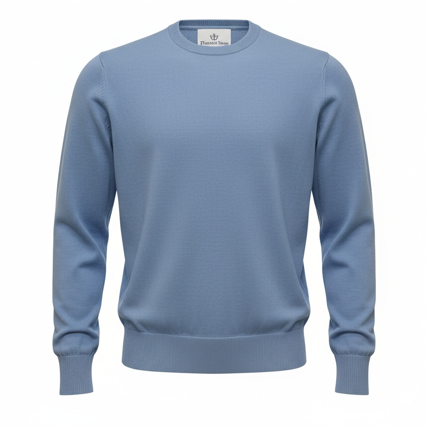 Donald Ross Mens Classic Fit SUPER GOLF Cotton Crew Neck Sweater - DOLPHIN
