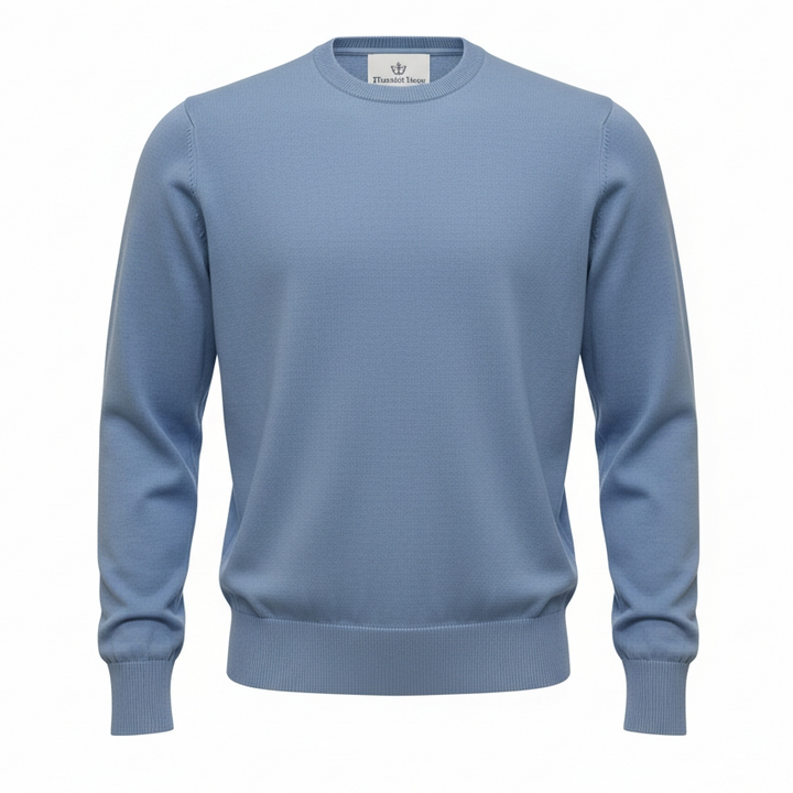 Donald Ross Mens Classic Fit SUPER GOLF Cotton Crew Neck Sweater - DOLPHIN