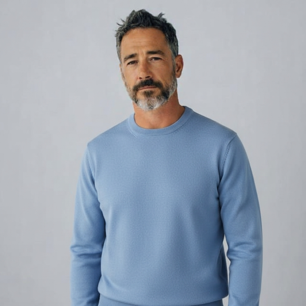 Donald Ross Mens Classic Fit SUPER GOLF Cotton Crew Neck Sweater - DOLPHIN