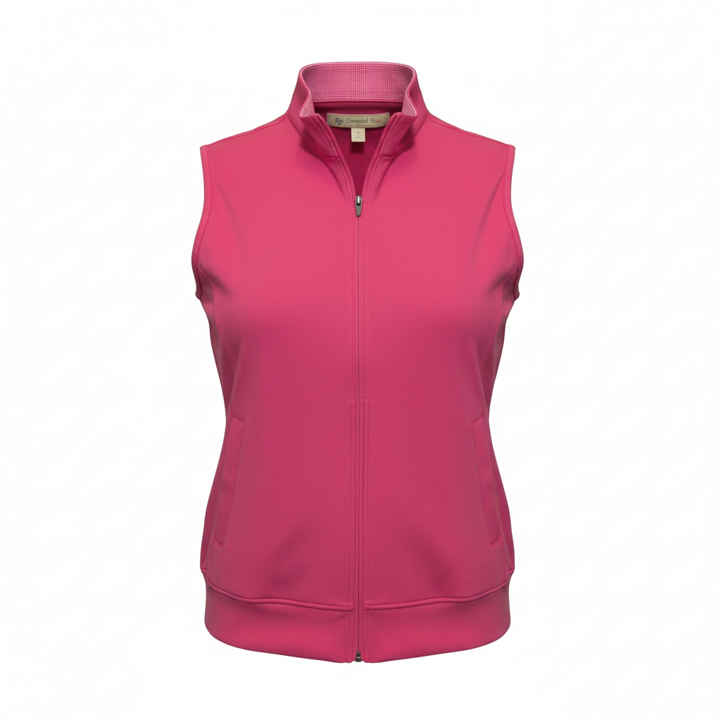 Donald Ross Mens Classic Fit TYR Full Zip Fleece Vest - Pinkberry