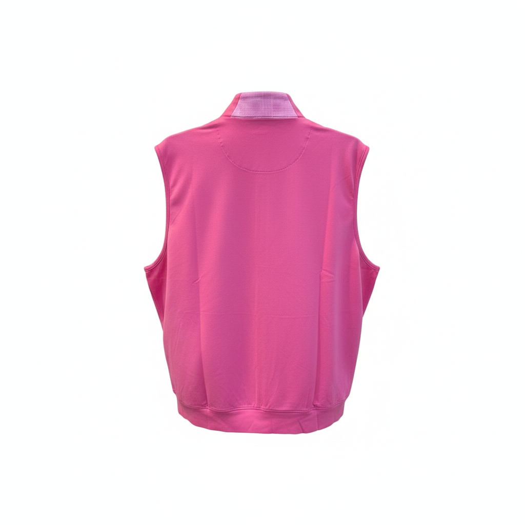 Donald Ross Mens Classic Fit TYR Full Zip Fleece Vest - Pinkberry