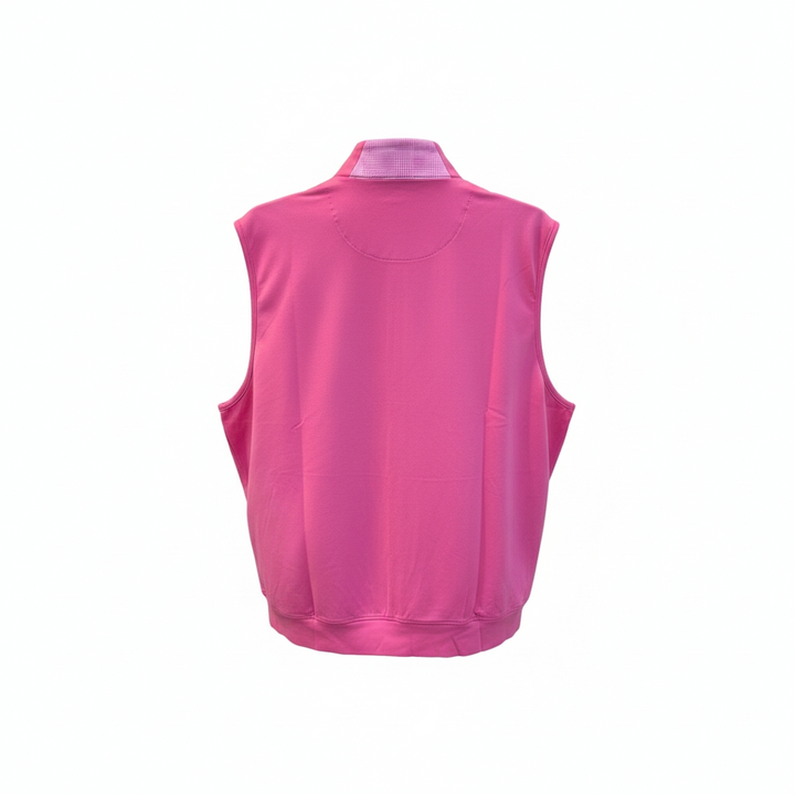 Donald Ross Mens Classic Fit TYR Full Zip Fleece Vest - Pinkberry