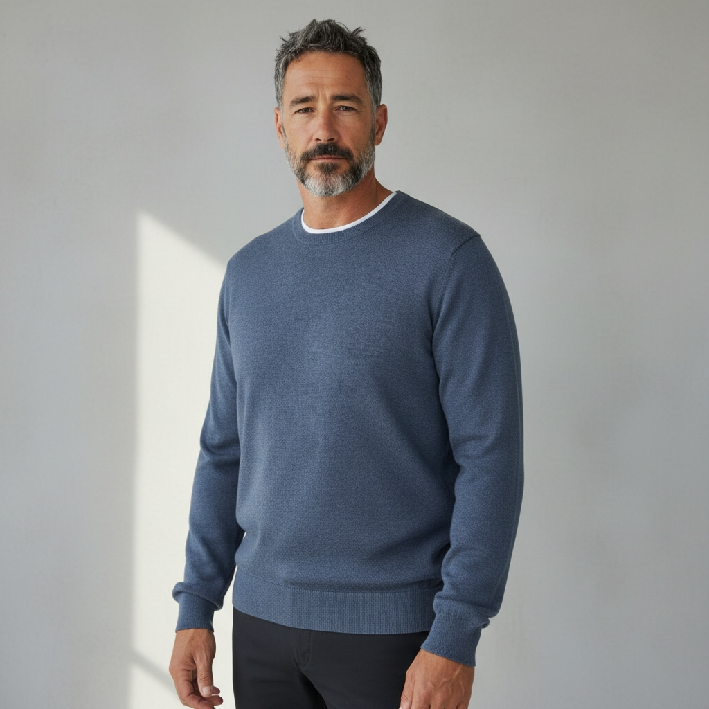 Donald Ross Men's Sport Fit Crewneck Pullover Cotton / Cashmere - NAVY