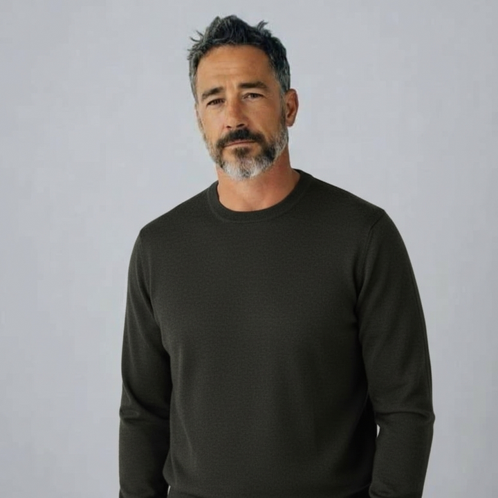 Donald Ross Men's Sport Fit Crewneck Pullover Cotton / Cashmere - BLACK