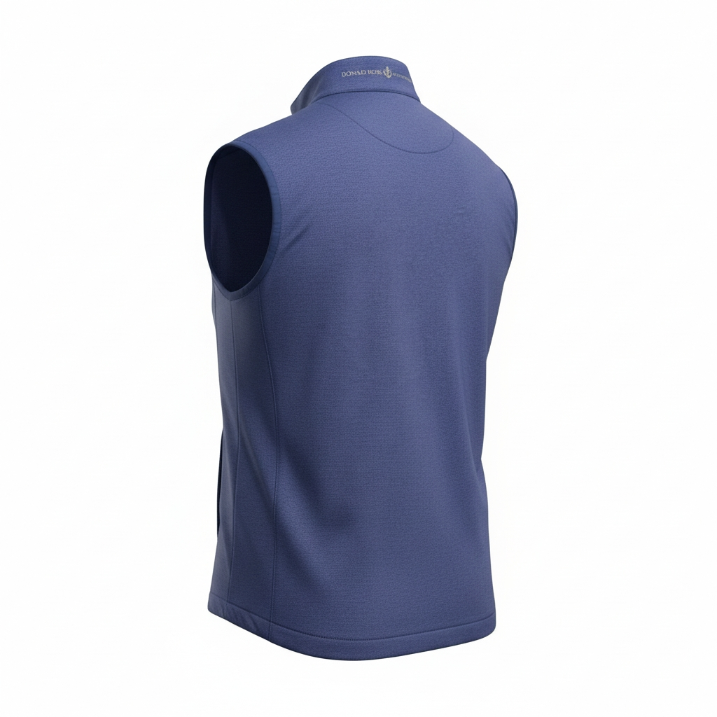 Donald Ross Mens Classic Fit Mixed Media Vest - NAVY