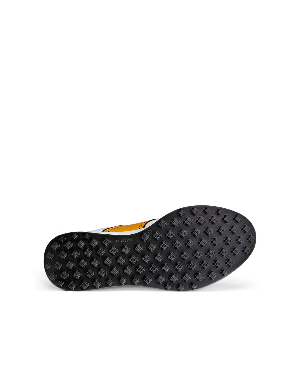 ECCO Men's Golf S-Casual Saddle Golf Shoe - WHITE / GOLDEN YELLOW